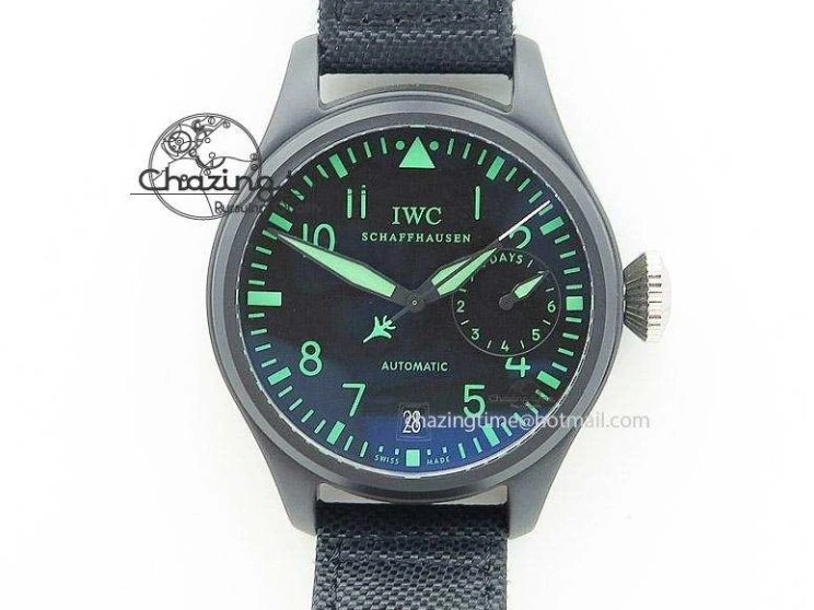 MIROTIME 0506 Vibrant Mark XVIII IW327001 SS M+F 1:1 Best Edition Black Dial on Black Leather Strap A 7055
